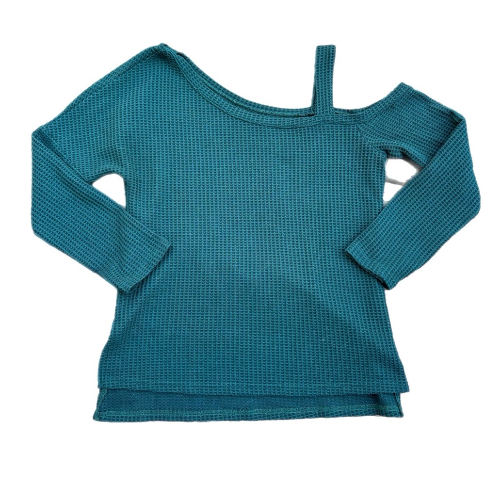 LexisLove | Cold Shoulder Waffle Knit Sweater